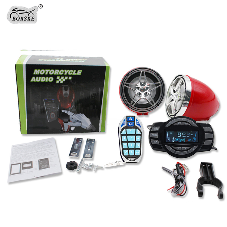 Borske Scooter Parts Factory waterproof motorcycle and car audio with display and voice function